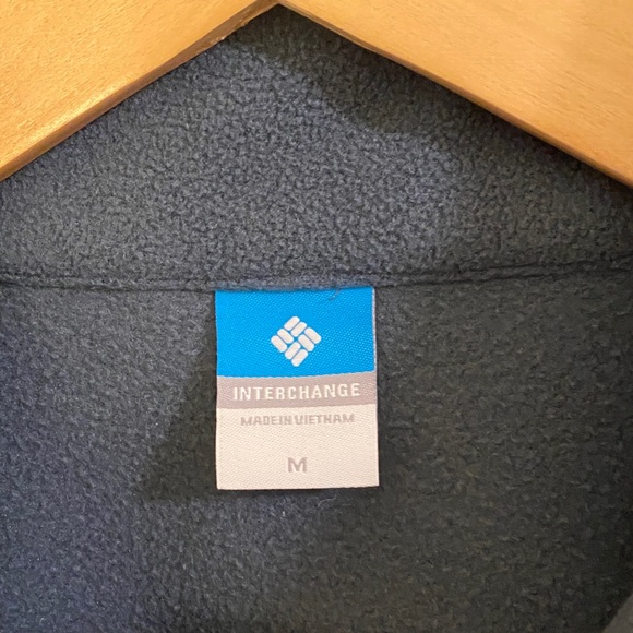 Columbia Men's Full Zip Dark Gray Interchange Performance Fleece Jacket Medium - Picture 3 of 8